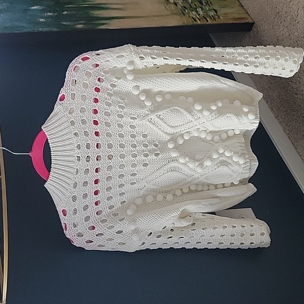 White cut out sweater Size XL
